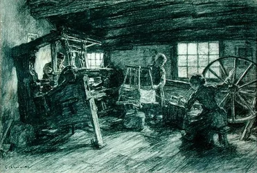 Tisserand und seine Töchter in Laren, Holland, 1891
